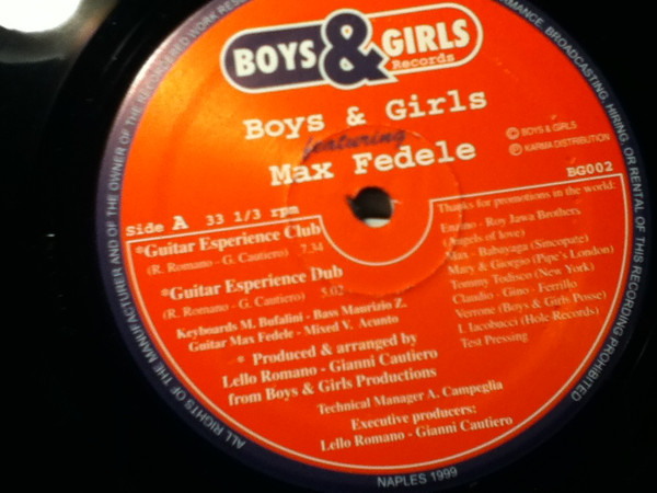 Boys & Girls Featuring Max Fedele - Guitar Experience | Boys & Girls Records (BG002) - main