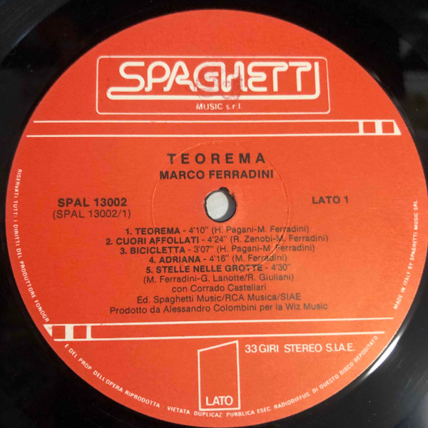 Marco Ferradini - Teorema | Spaghetti Records (SPAL 13002) - 3