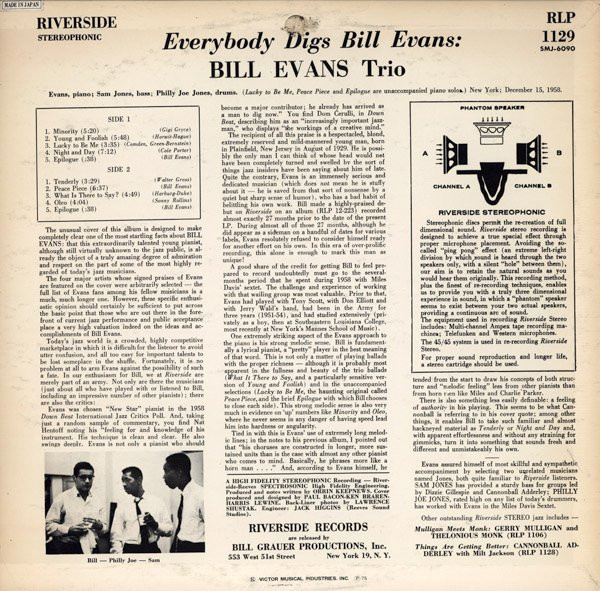 Bill Evans Trio - Everybody Digs Bill Evans | Riverside Records (SMJ-6090) - 3