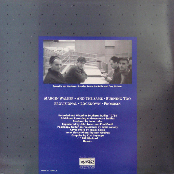 Fugazi - Margin Walker | Dischord Records (DISCHORD 35) - 2