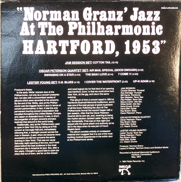 Norman Granz' Jazz At The Philharmonic Hartford, 1953