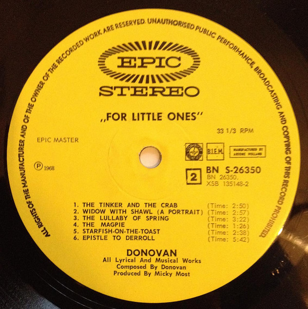 Donovan - For Little Ones | Epic (BN S-26350) - 4 Donovan - For Little Ones | Epic (BN S-26350) - 4