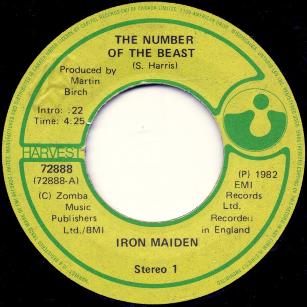 Iron Maiden - The Number Of The Beast | Harvest (72888) - 3