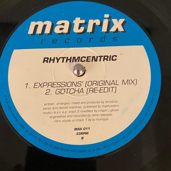 Rhythmcentric - Expressions | Matrix Records (MAX 011) - 2