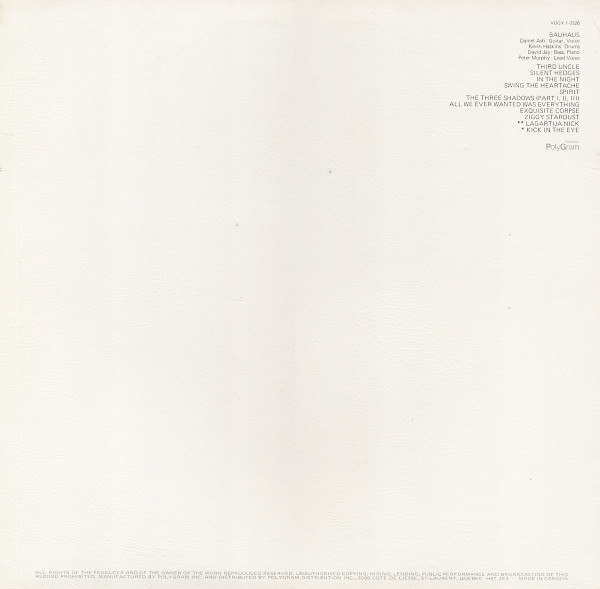 Bauhaus - The Sky's Gone Out | Vertigo (VOGX-1-3326) - 2