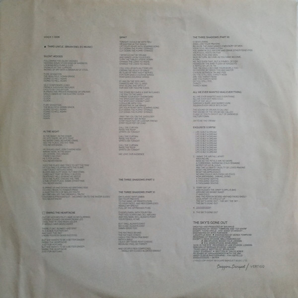 Bauhaus - The Sky's Gone Out | Vertigo (VOGX-1-3326) - 6