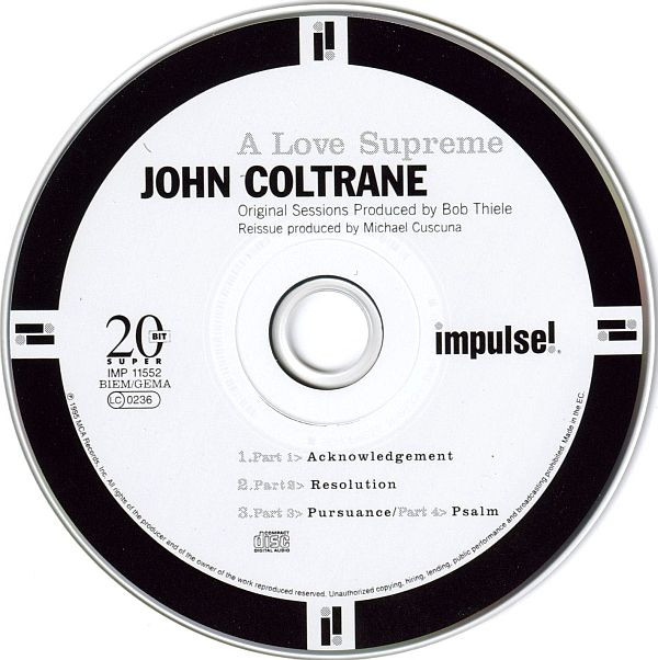John Coltrane - A Love Supreme CD | Impulse! (IMP 11552) - 3