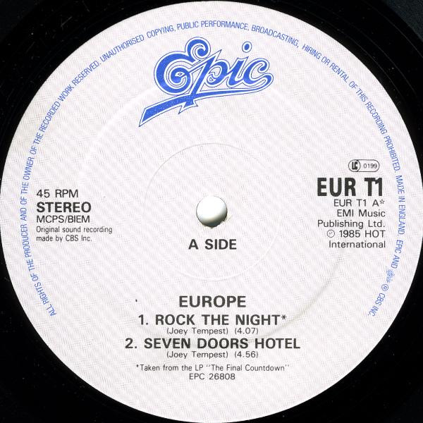 Europe - Rock The Night | Epic (EUR T1) - 2 Europe - Rock The Night | Epic (EUR T1) - 2