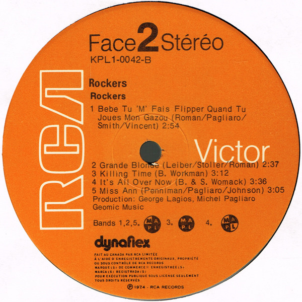 Les Rockers - Rockers | RCA Victor (KPL1-0042) - 4 Les Rockers - Rockers | RCA Victor (KPL1-0042) - 4