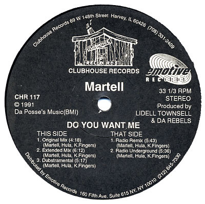 Martell - Do You Want Me | Clubhouse Records (CHR 117) - main Martell - Do You Want Me | Clubhouse Records (CHR 117) - main