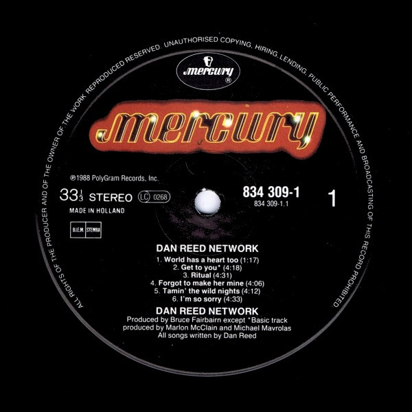Dan Reed Network - Dan Reed Network | Mercury (834 309-1) - 3