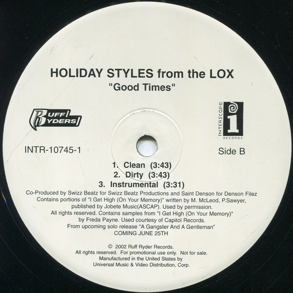 Holiday Styles - Good Times | Interscope Records (INTR-10745-1) - 3 Holiday Styles - Good Times | Interscope Records (INTR-10745-1) - 3