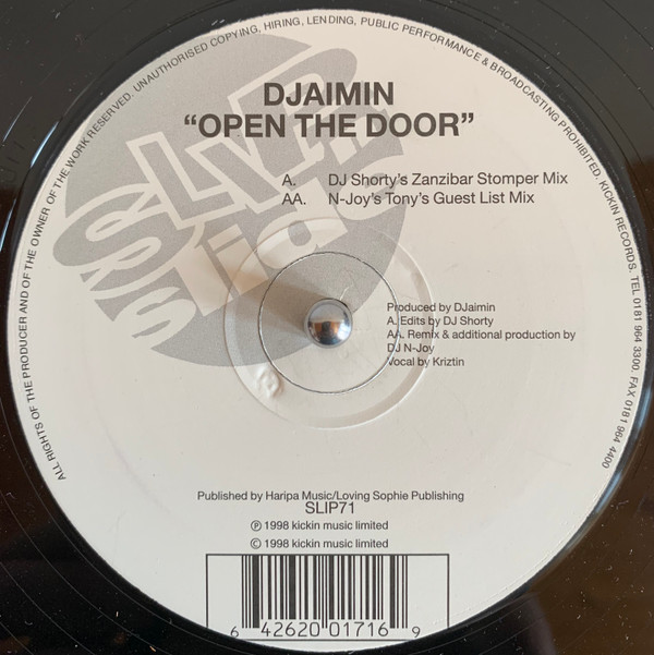 Djaimin - Open The Door | Slip 'n' Slide (SLIP71)