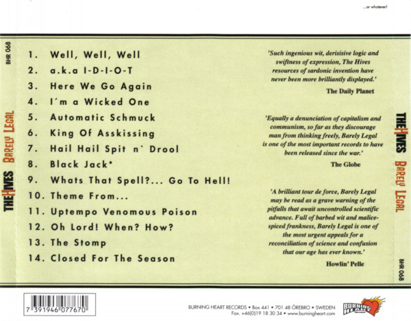The Hives - Barely Legal | Burning Heart Records (BHR 068) - 2 The Hives - Barely Legal | Burning Heart Records (BHR 068) - 2