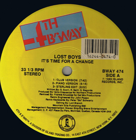 Lost Boys - It's Time For A Change | 4th & Broadway (BWAY 474) - main