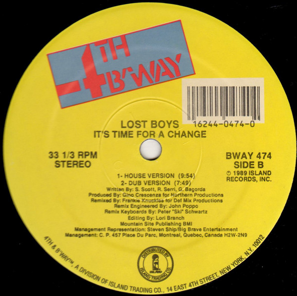 Lost Boys - It's Time For A Change | 4th & Broadway (BWAY 474) - 2