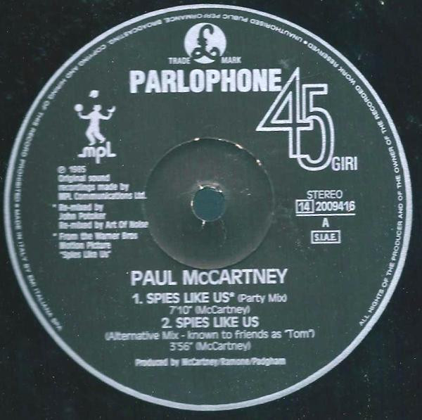 Paul McCartney - Spies Like Us | Parlophone (14 2009416) - 2 Paul McCartney - Spies Like Us | Parlophone (14 2009416) - 2