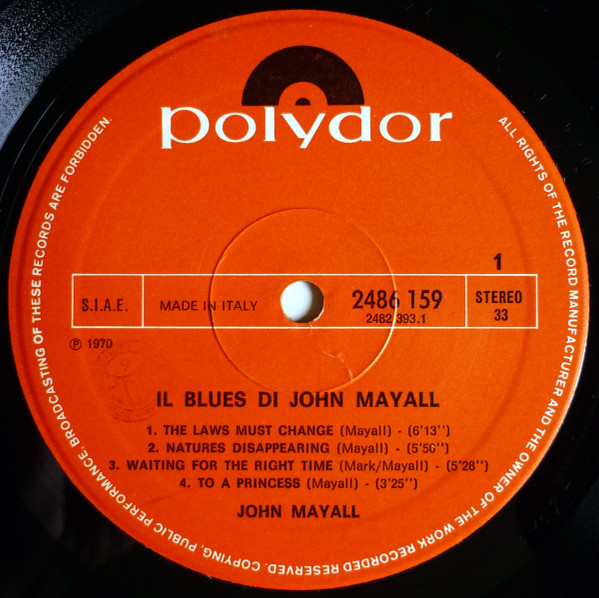 John Mayall - Il Blues Di John Mayall | Polydor (2486 159) - 3 John Mayall - Il Blues Di John Mayall | Polydor (2486 159) - 3
