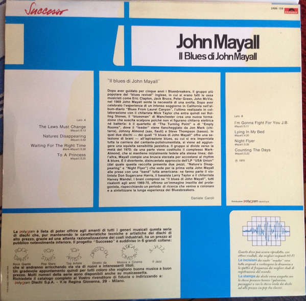 John Mayall - Il Blues Di John Mayall | Polydor (2486 159) - 2 John Mayall - Il Blues Di John Mayall | Polydor (2486 159) - 2