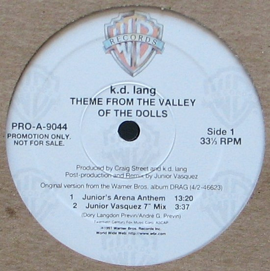 k.d. lang - Theme From The Valley Of The Dolls | Warner Bros. Records (PRO-A-9044) - 2 k.d. lang - Theme From The Valley Of The Dolls | Warner Bros. Records (PRO-A-9044) - 2