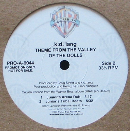 k.d. lang - Theme From The Valley Of The Dolls | Warner Bros. Records (PRO-A-9044) - 3 k.d. lang - Theme From The Valley Of The Dolls | Warner Bros. Records (PRO-A-9044) - 3