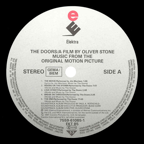 The Doors - The Doors (Music From The Original Motion Picture) | Elektra (7559-61085-1) - 3