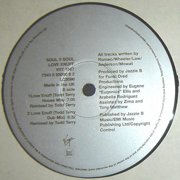 Soul II Soul - Love Enuff | Virgin (VST 1527) - 4 Soul II Soul - Love Enuff | Virgin (VST 1527) - 4