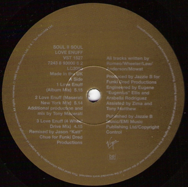 Soul II Soul - Love Enuff | Virgin (VST 1527) - 3 Soul II Soul - Love Enuff | Virgin (VST 1527) - 3