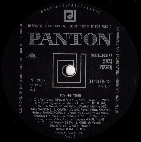 Synkopy & Oldřich Veselý - Flying Time | Panton (8113 0543) - 3