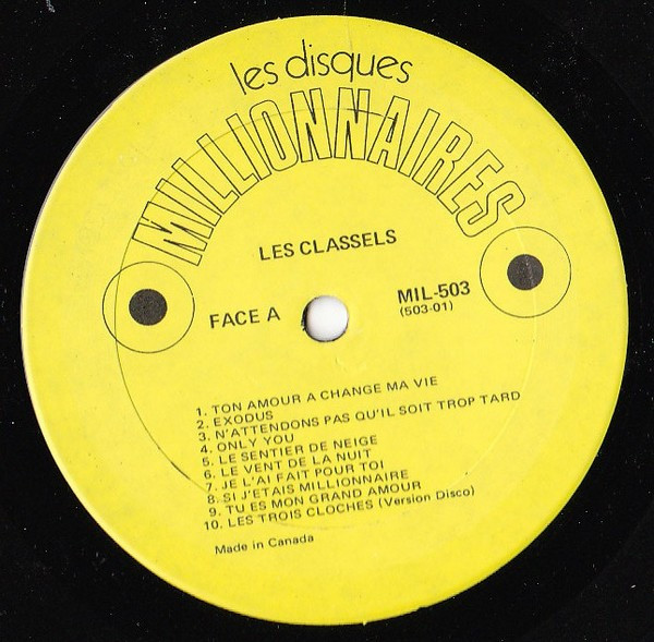 Les Classels - Les 20 Plus Grands Succès De Gilles Girard Et Les Super Classels | Les Disques Millionnaires (MIL-503) - 3 Les Classels - Les 20 Plus Grands Succès De Gilles Girard Et Les Super Classels | Les Disques Millionnaires (MIL-503) - 3