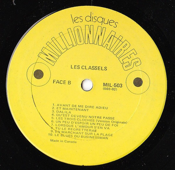 Les Classels - Les 20 Plus Grands Succès De Gilles Girard Et Les Super Classels | Les Disques Millionnaires (MIL-503) - 4 Les Classels - Les 20 Plus Grands Succès De Gilles Girard Et Les Super Classels | Les Disques Millionnaires (MIL-503) - 4