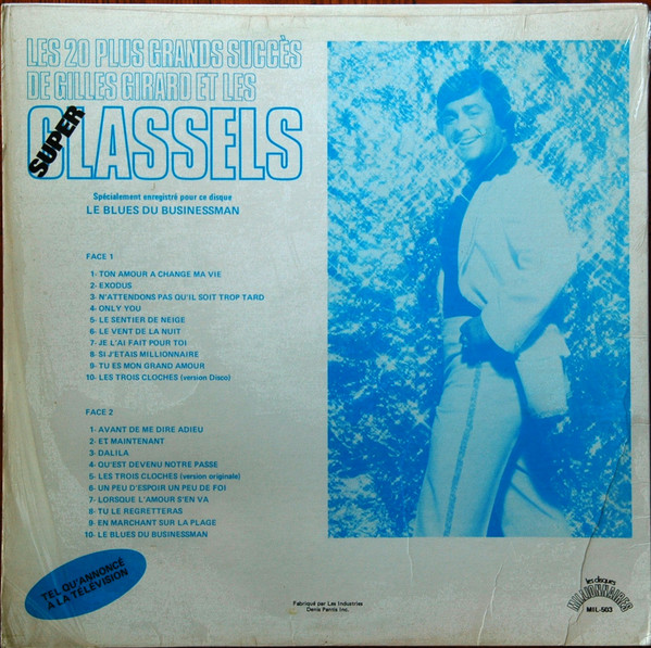 Les Classels - Les 20 Plus Grands Succès De Gilles Girard Et Les Super Classels | Les Disques Millionnaires (MIL-503) - 2 Les Classels - Les 20 Plus Grands Succès De Gilles Girard Et Les Super Classels | Les Disques Millionnaires (MIL-503) - 2