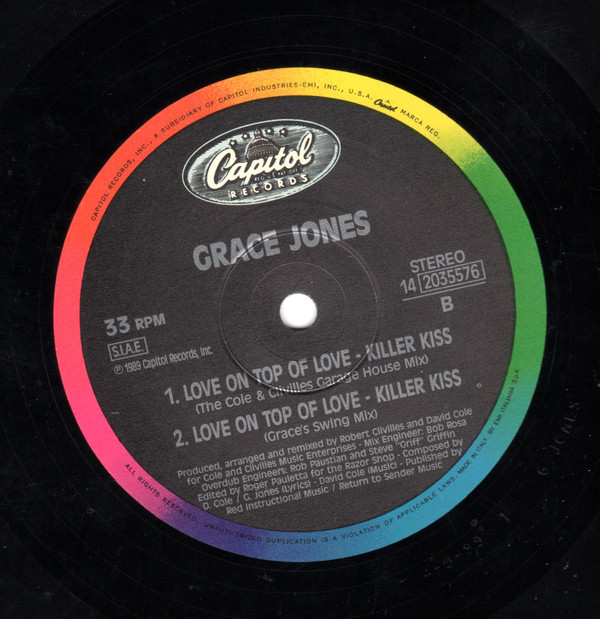 Grace Jones - Love On Top Of Love - Killer Kiss | Capitol Records (14 2035576) - 3 Grace Jones - Love On Top Of Love - Killer Kiss | Capitol Records (14 2035576) - 3