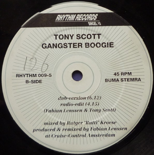 Tony Scott - Gangster Boogie | Rhythm Records (RHYTHM 009-5) - 4