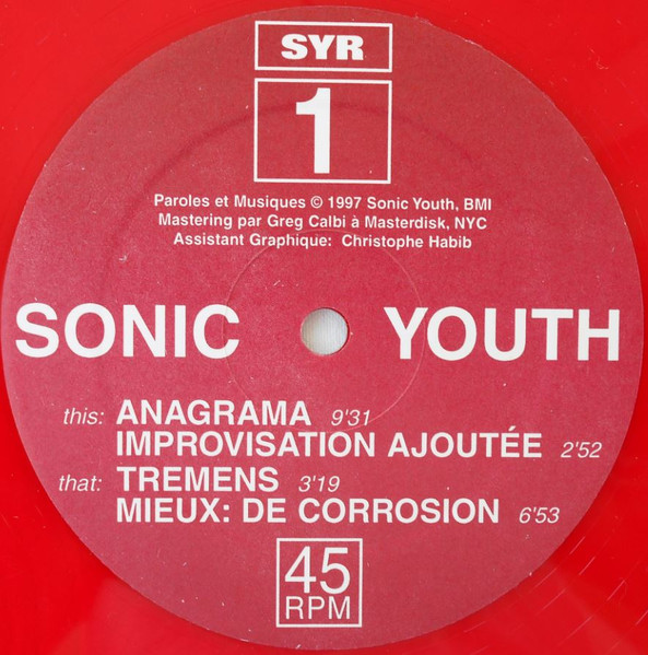 Sonic Youth - Anagrama (Red Translucent Vinyl) [Vinyl] | Sonic Youth Records (SYR 1) - 3