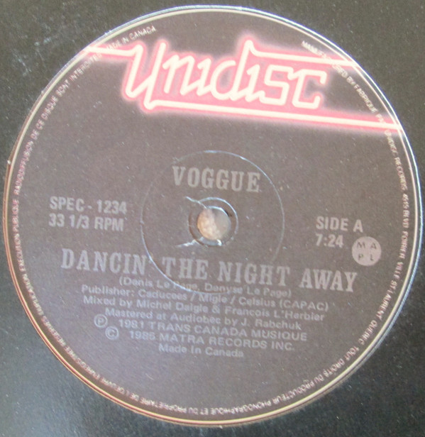 Voggue - Dancin' The Night Away / Love Buzz | Unidisc (SPEC-1234)
