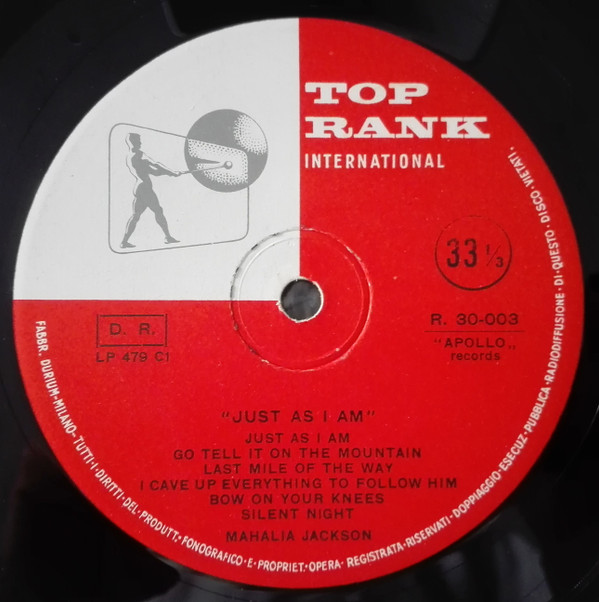 Mahalia Jackson - Just As I Am | Top Rank International (R. 30-003) - 3