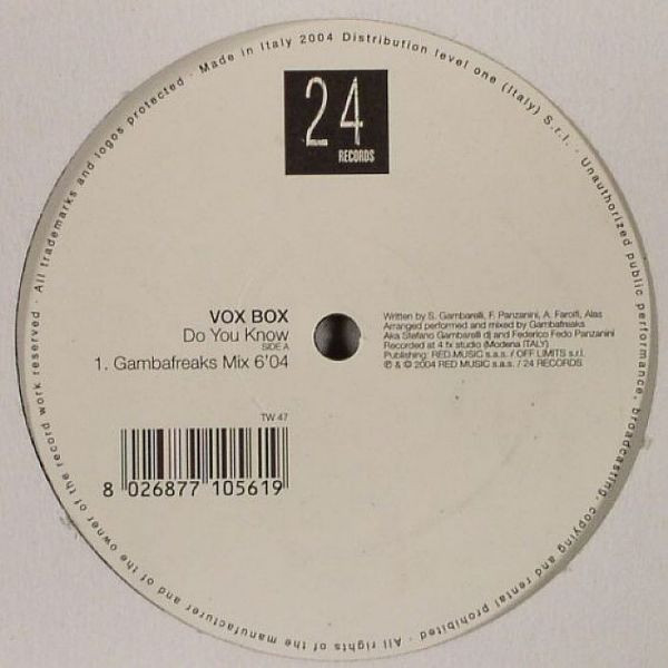 Vox Box - Do You Know | 24 Records (TW 47) - main