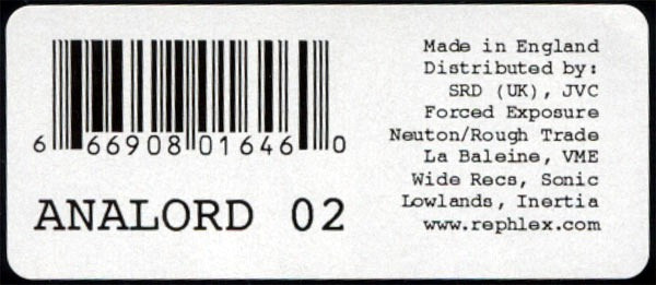 Aphex Twin - Analord 02 | Rephlex (ANALORD 02) - 3 Aphex Twin - Analord 02 | Rephlex (ANALORD 02) - 3