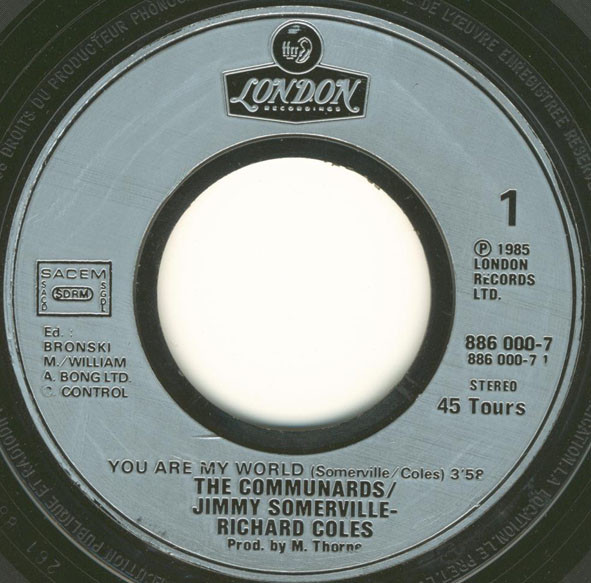 The Communards - You Are My World | London Records (886 000-7) - 3
