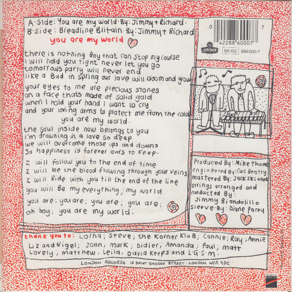 The Communards - You Are My World | London Records (886 000-7) - 2