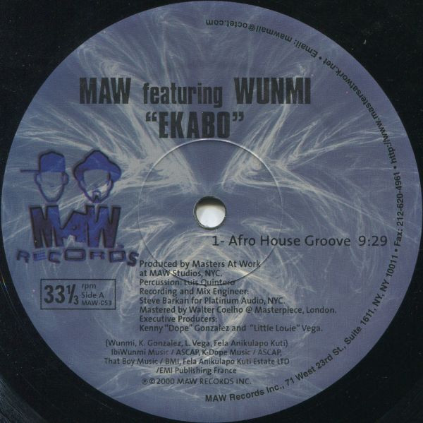 Masters At Work Featuring Wunmi / Louie Vega Feat. Blaze - Ekabo / Elements Of Life (Unreleased Mixes) | MAW Records (MAW-053) - 2 Masters At Work Featuring Wunmi / Louie Vega Feat. Blaze - Ekabo / Elements Of Life (Unreleased Mixes) | MAW Records (MAW-053) - 2