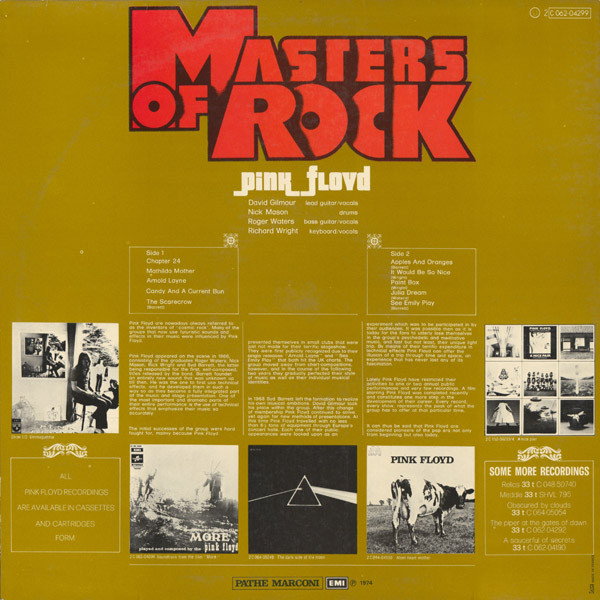 Pink Floyd - Masters Of Rock | Harvest (2C 062-04 299) - 2
