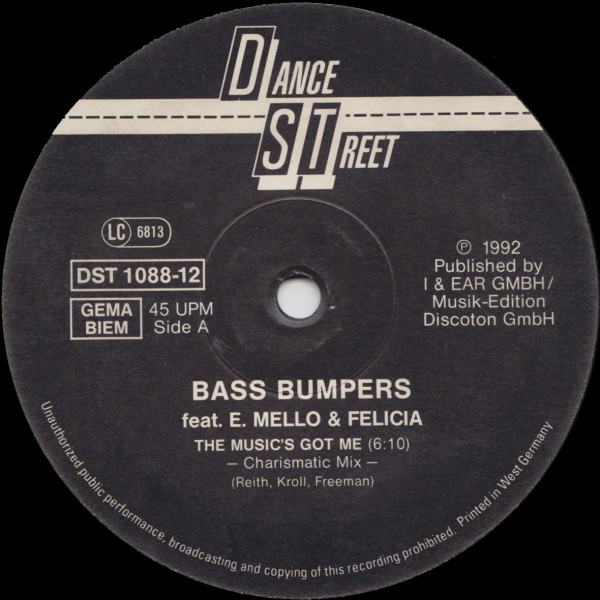 Bass Bumpers Feat E-Mello & Felicia Uwaje - The Music's Got Me! | Dance Street (DST 1088-12) - 3