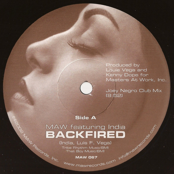 Masters At Work Featuring India - Backfired | MAW Records (MAW-067) - 3