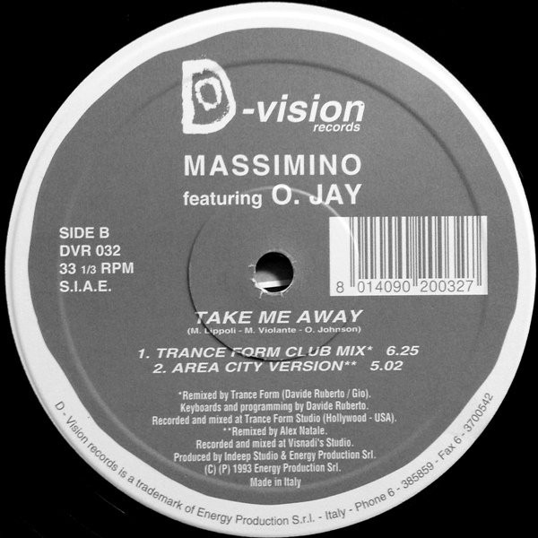Massimino Lippoli Featuring O. Jay - Take Me Away (The Remixes) | D:vision Records (DVR 032) - 4