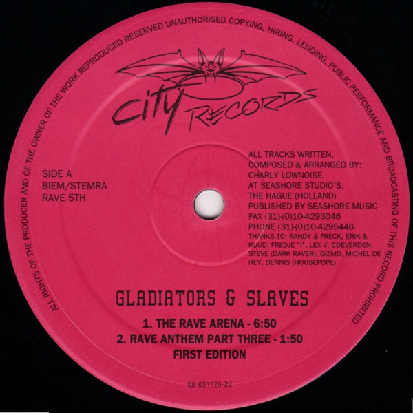 Gladiators & Slaves - Speed City | Rave Records (RAVE 5TH) - 2 Gladiators & Slaves - Speed City | Rave Records (RAVE 5TH) - 2