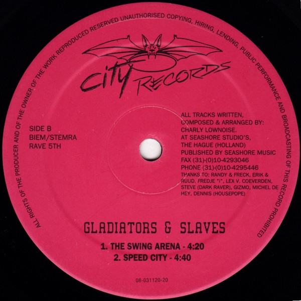 Gladiators & Slaves - Speed City | Rave Records (RAVE 5TH) - 3 Gladiators & Slaves - Speed City | Rave Records (RAVE 5TH) - 3