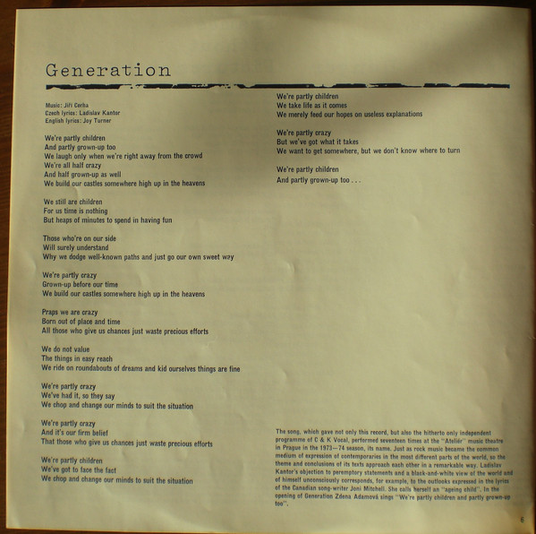 C & K Vocal - Generation | Supraphon (1 13 1778) - 10 C & K Vocal - Generation | Supraphon (1 13 1778) - 10