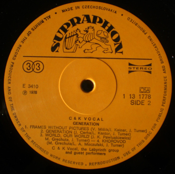 C & K Vocal - Generation | Supraphon (1 13 1778) - 4 C & K Vocal - Generation | Supraphon (1 13 1778) - 4
